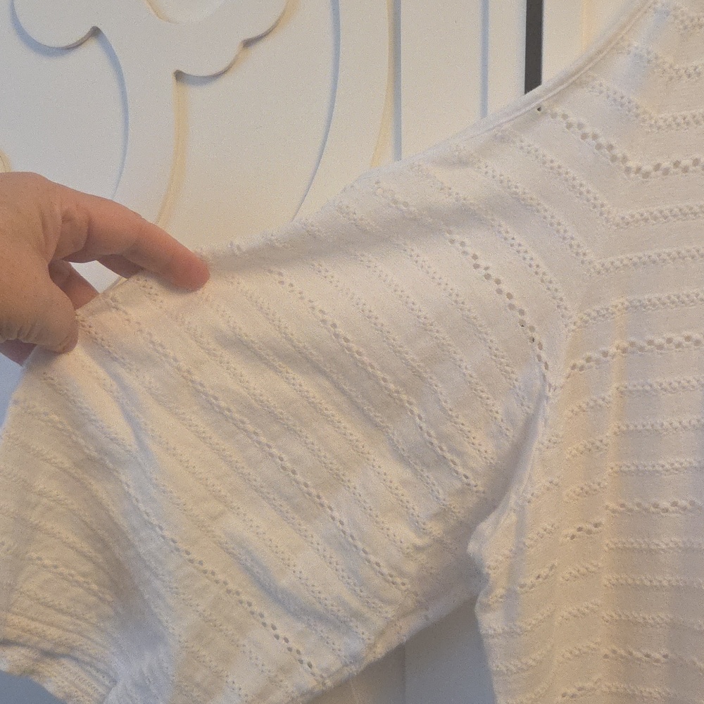 Michael Kors White Cold-Shoulder Tie-Front Knit Tunic Top - 3X - Picture 6 of 11